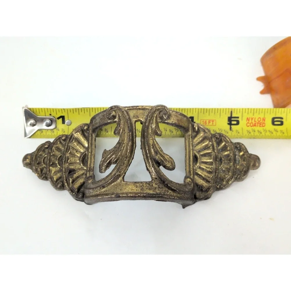 Pair Of DRAWER PULL ART DECO BOW BUTTERSCOTCH BAKELITE WATERFALL DRESSER Antique